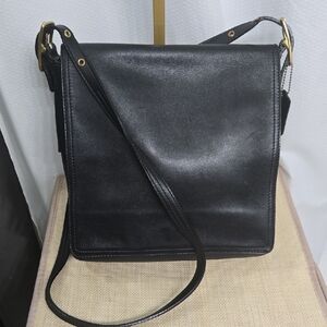 Coach Vintage Black Legacy Monterrey Flap Leather Messenger Crossbody